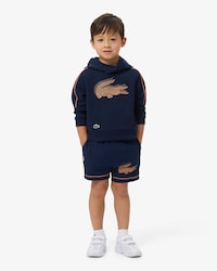 Shorts sportivi a righe in taffet&agrave;