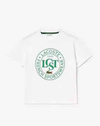 T-shirt in cotone con stemma a contrasto