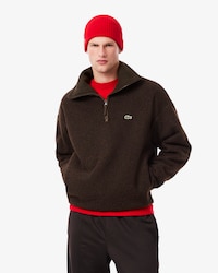 Felpa in pile a collo alto con zip