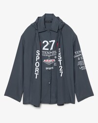 Camicia oversize con cappuccio e stampa Runway