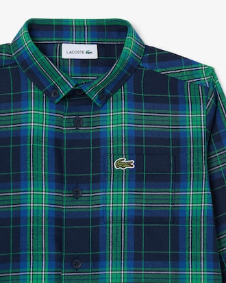 Camicia in twill di cotone motivo scozzese