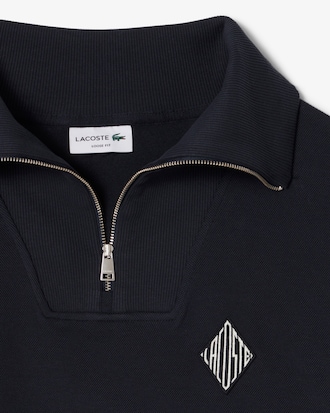 Felpa in piqu&eacute; con zip loose fit