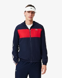 Giacca sportiva a righe con logo color block