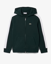 Felpa con cappuccio in tessuto felpato con zip