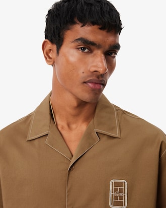 Camicia in cotone relaxed fit a maniche corte