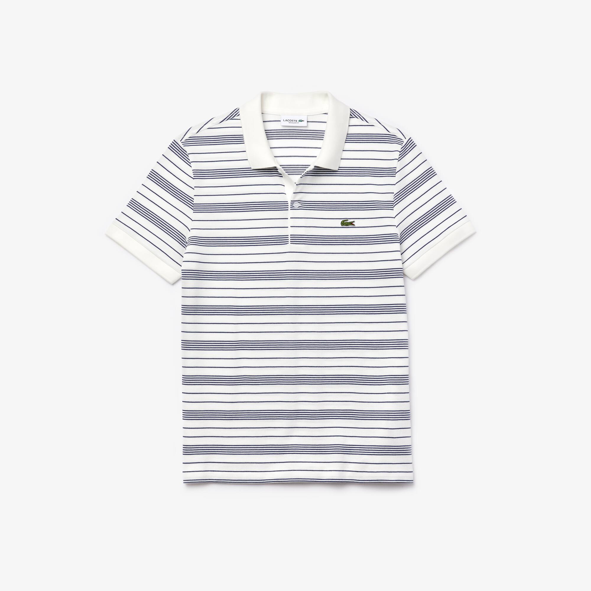 taglia M NUOVO Lacoste Uomo a Righe Maglietta Polo in piqué