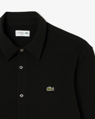 Camicia slim fit in piqu&eacute; di cotone