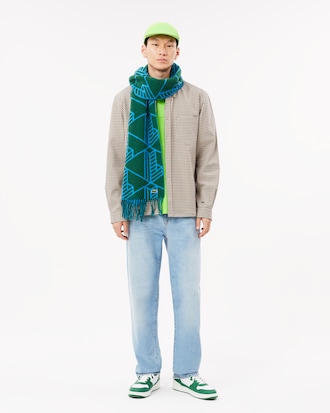 Sciarpa in lana jacquard con monogramma