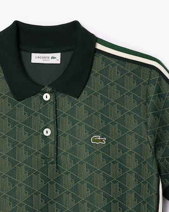 Vestito polo in jacquard con monogramma slim fit