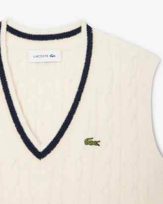 Maglione a trecce in lana