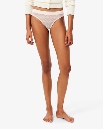 Slip in pizzo con logo in vita