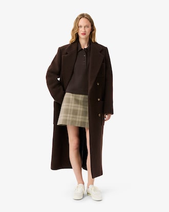 Felpa oversize in tessuto felpato con collo a polo
