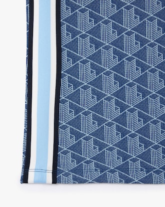 Polo slim fit in jacquard con monogramma