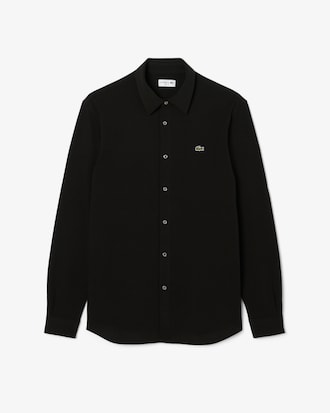Camicia slim fit in piqu&eacute; di cotone