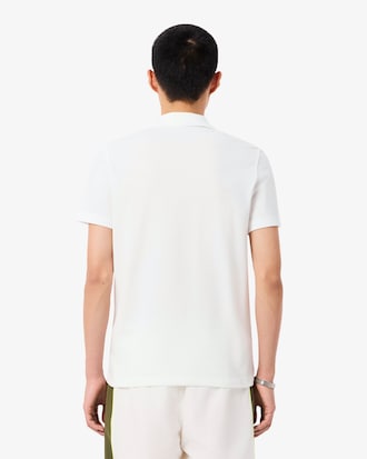 Polo regular fit in mini-piqu&eacute; color block con marchio