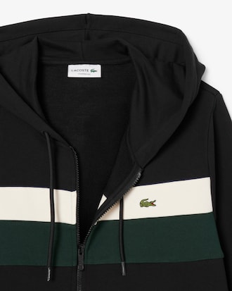 Felpa con cappuccio e zip color block