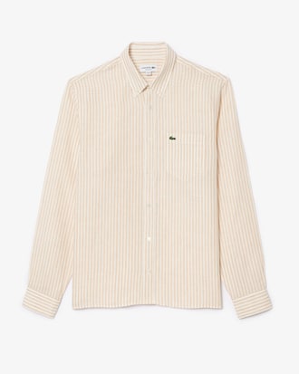 Camicia di lino a righe regular fit