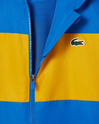 Giacca sportiva a righe con logo color block