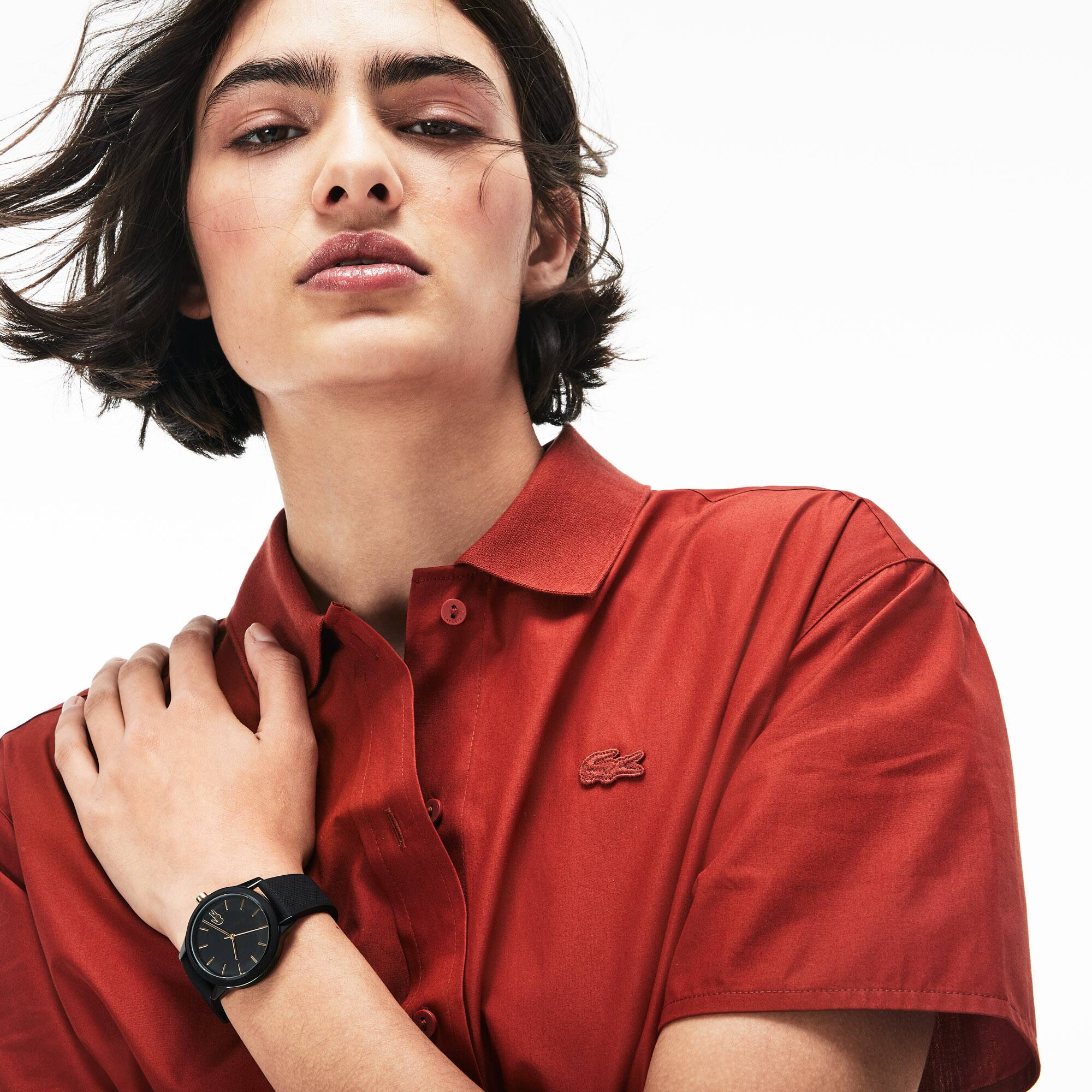 Orologio Lacoste.12.12 da donna con cinturino in silicone nero petit piqué  - Orologi Per Donna - Novita 2022 | Lacoste
