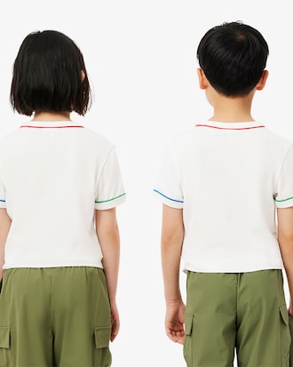 T-shirt in cotone con bordo a contrasto