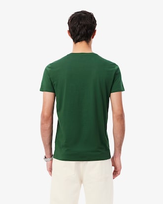 T-shirt con collo a V in jersey di cotone Pima leggero
