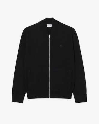 Bomber in maglia double face con zip