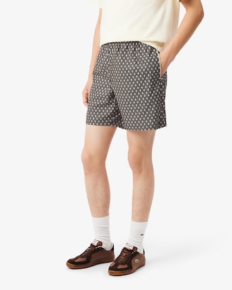 Shorts in misto cotone stampato relaxed fit