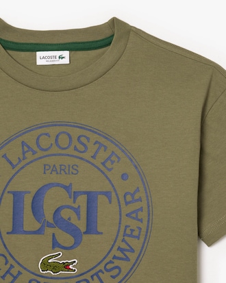 T-shirt in cotone con stemma a contrasto