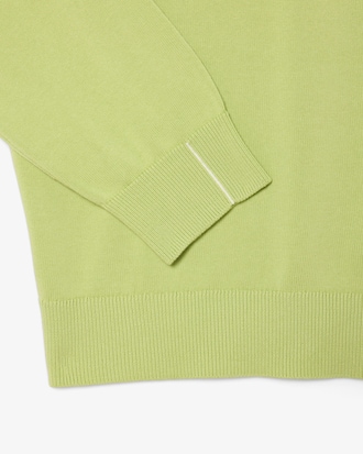 Maglione monocromatico in cotone con scollo a V