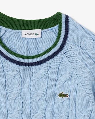 Maglione girocollo in cotone e lana