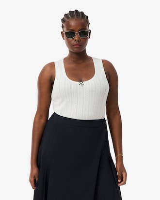 Canotta slim fit Pointelle in maglia di cotone