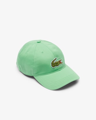 Cappello in twill di cotone con stemma coccodrillo
