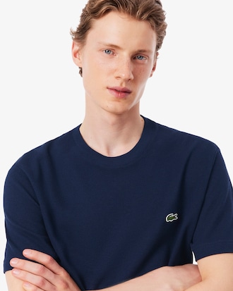 T-shirt in piqu&eacute; pesante di cotone e lino
