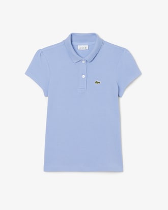 Polo in piqu&eacute; con collo smerlato