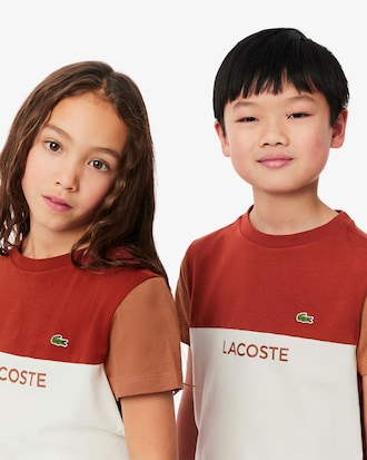 T-shirt in jersey di cotone color block
