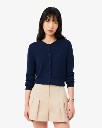 Cardigan 3D in maglia di cotone a coste