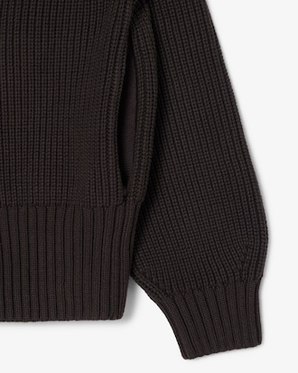 Maglione in cotone con zip e stemma