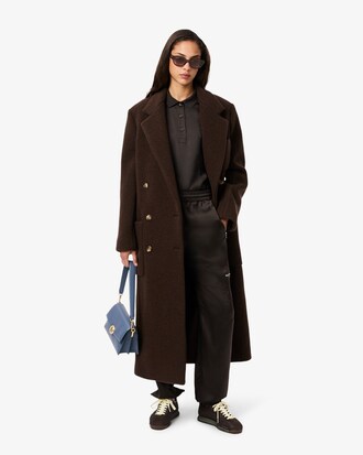 Polo in raso oversize a maniche lunghe