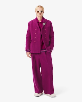 Blazer doppiopetto in twill di lana marmorizzata Runway