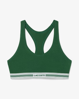 Bralette in cotone stretch con fascia a contrasto
