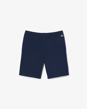 Shorts in cotone felpato con profili con logo