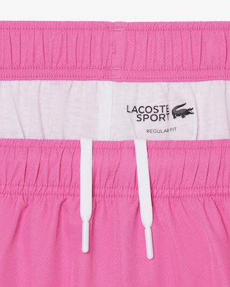 Shorts sportivi con bordo decorativo in taffet&agrave; a rombi