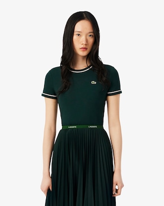 T-shirt in jersey con bordo a contrasto