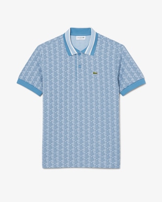 Polo dal taglio classico in jacquard con monogramma