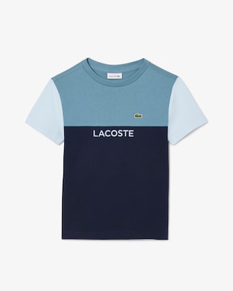 T-shirt in jersey di cotone color block