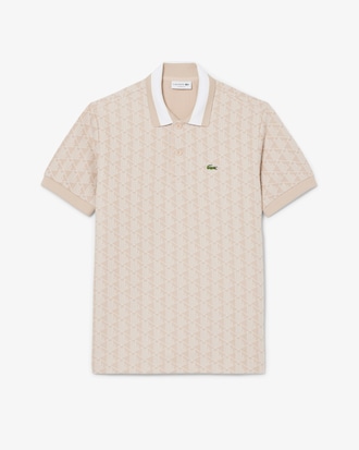 Polo dal taglio classico in jacquard con monogramma