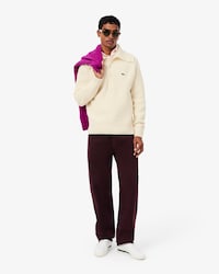 Maglione a collo alto in maglia perlata a coste