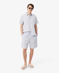 Shorts in popeline di cotone a righe