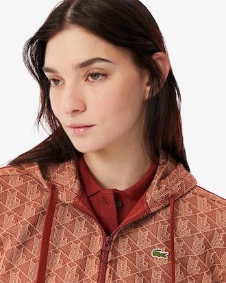 Felpa con cappuccio in jacquard con monogramma