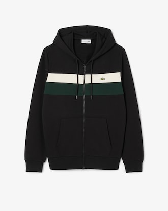 Felpa con cappuccio e zip color block